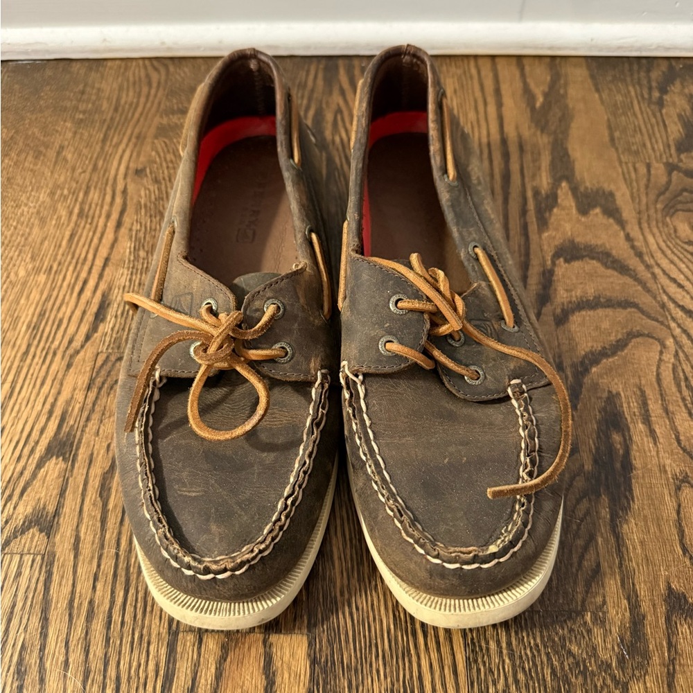Sperry Dark Brown Leather Boat Shoes